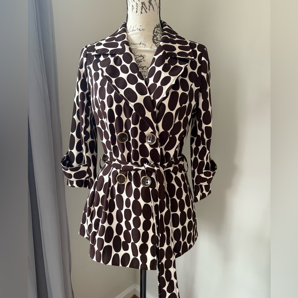 Heart Soul Brown and White Polka Dot Blazer